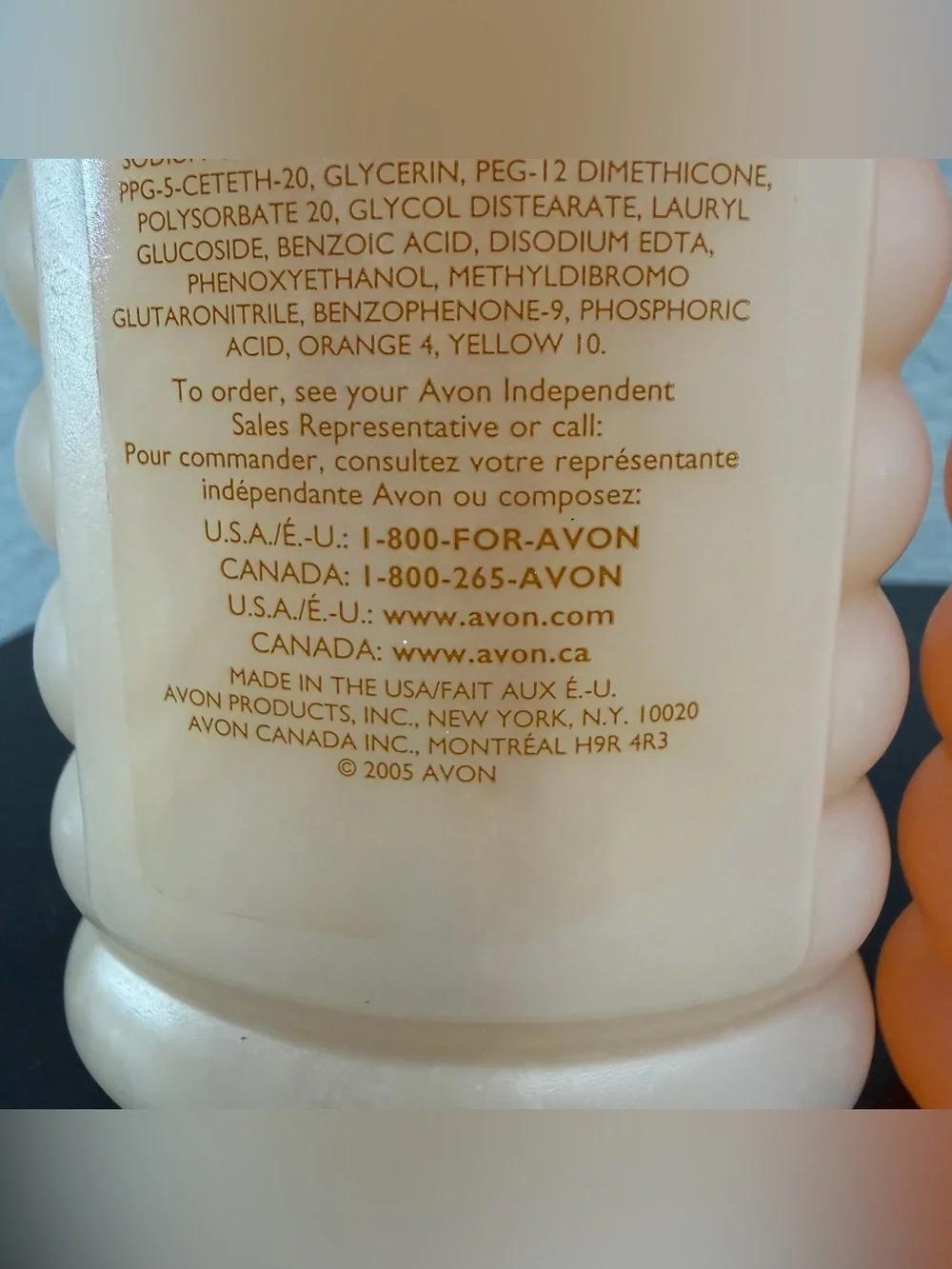 Avon NOS Bubble Bath Bain Mousse Lot Of Two Vanilla Cream Fresh Peach 16 oz Read